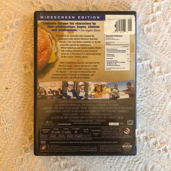 Fast Food Nation Movie Dvd Avril Lavigne 2006 Documentary Comedy Bruce Willis - Picture 3 of 3
